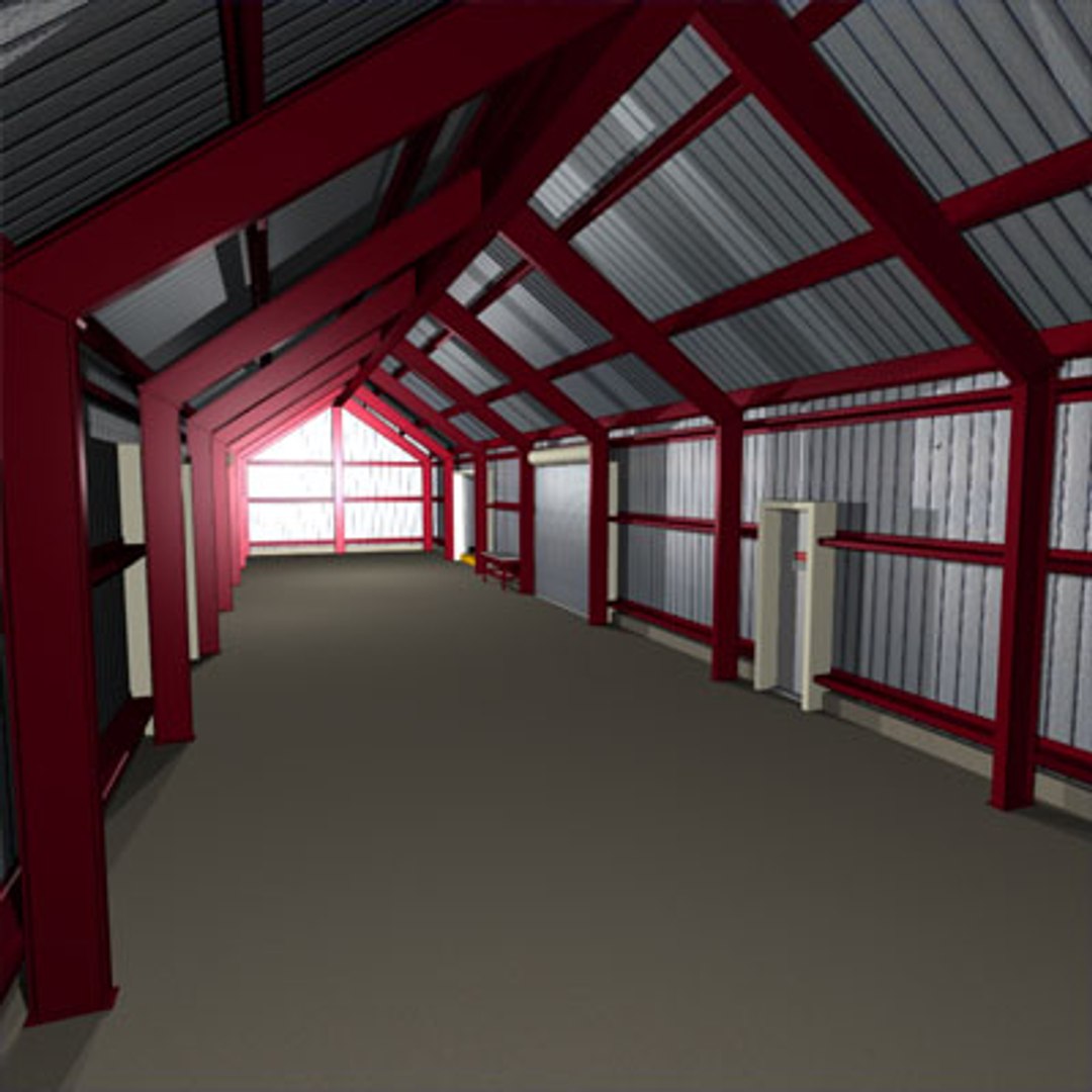 3d Metal Building 01 Doors