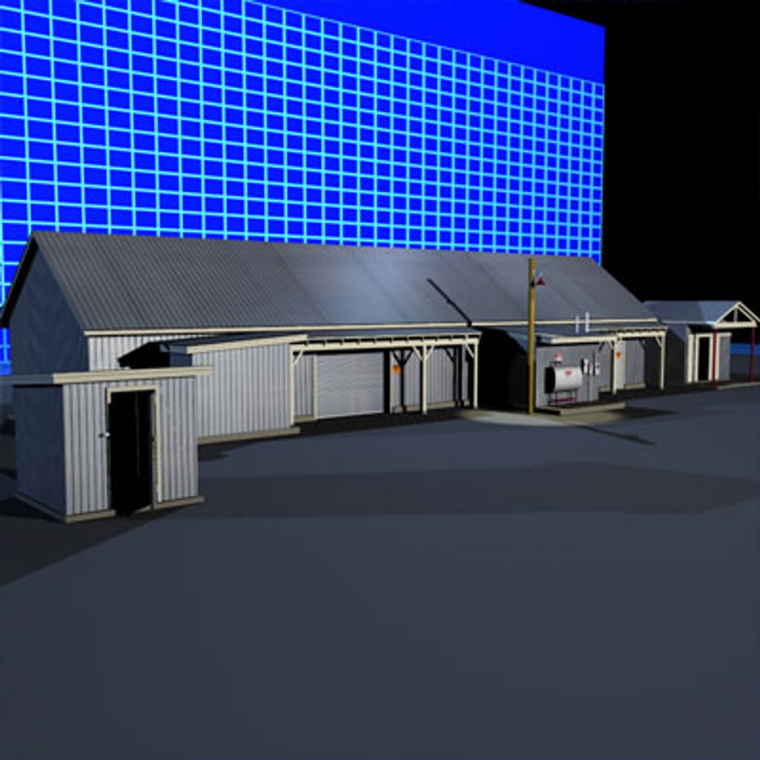3d Metal Building 01 Doors