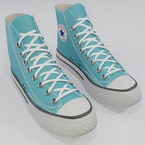 Basketball Leather Shoes Converse All Star Light Blue 3D model