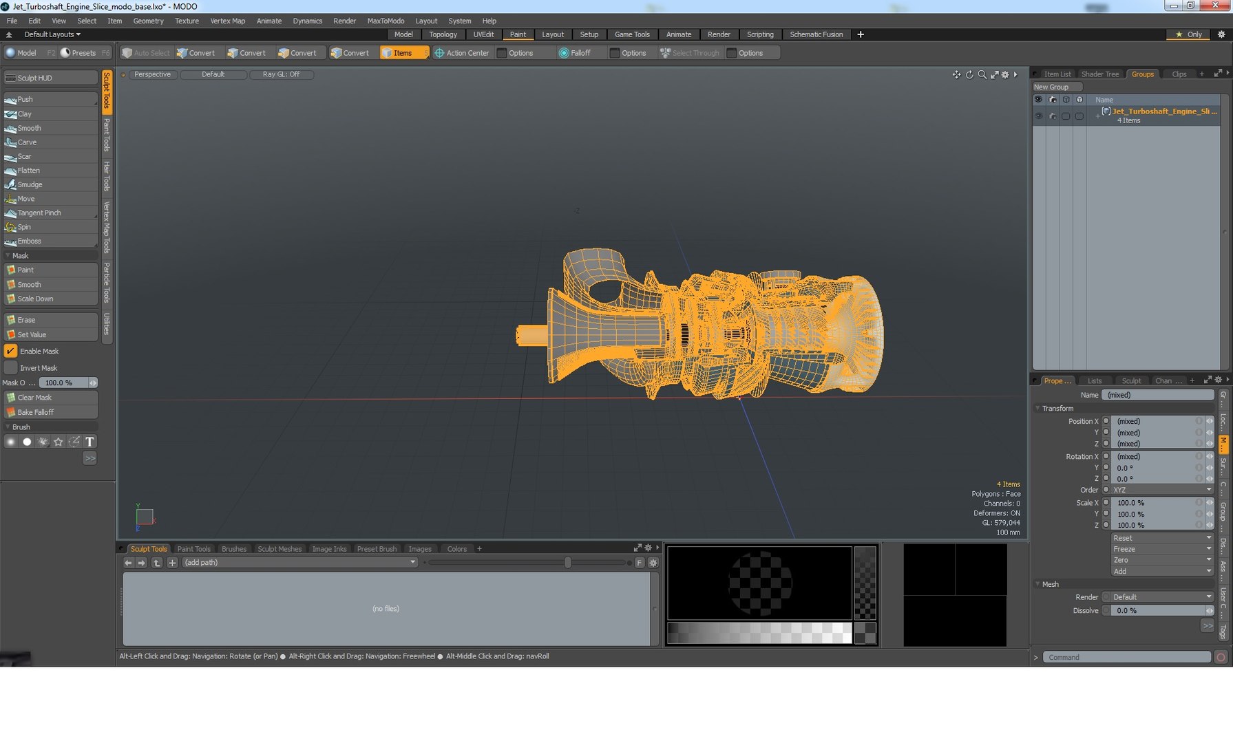 Jet turboshaft engine slice 3D - TurboSquid 1604351