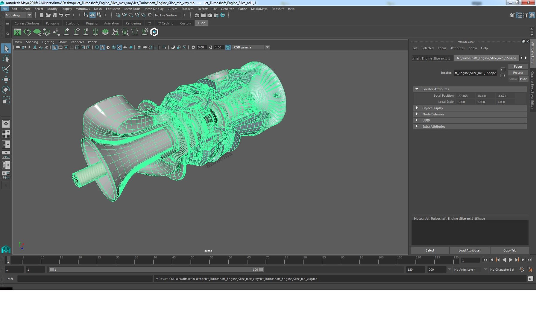 Jet turboshaft engine slice 3D - TurboSquid 1604351