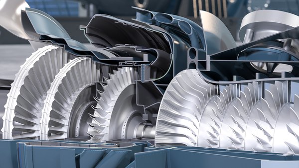 Jet turboshaft engine slice 3D - TurboSquid 1604351