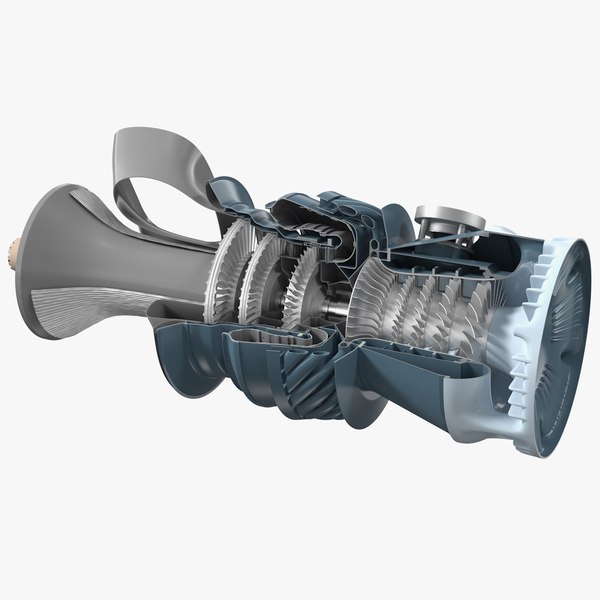 Jet turboshaft engine slice 3D - TurboSquid 1604351