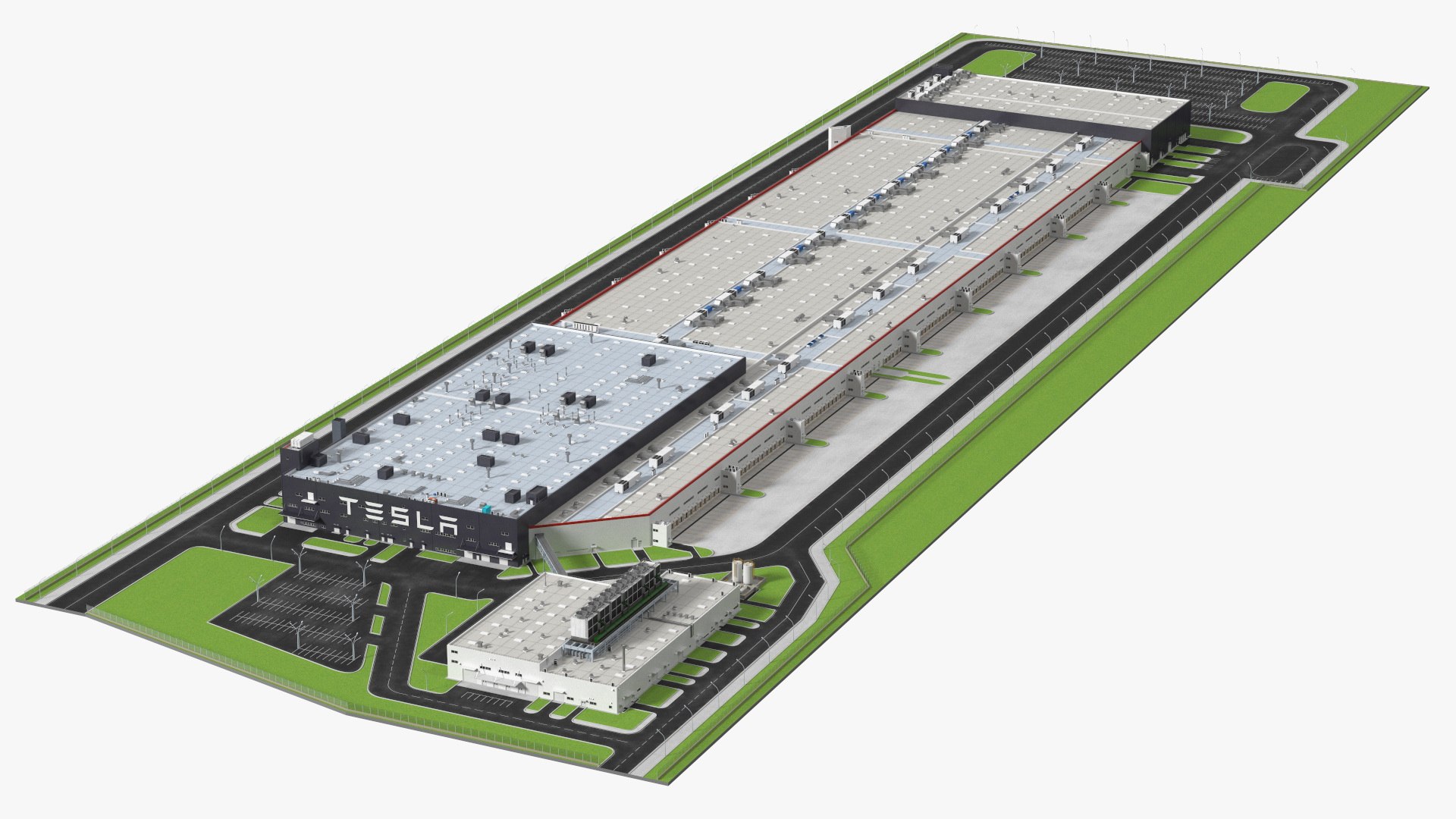 Tesla Giga Shanghai Factory 3D model preview
