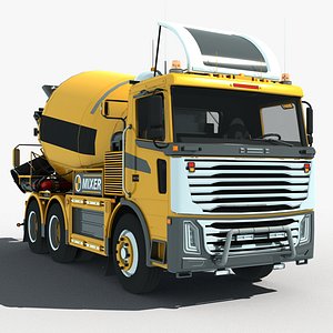 Heavy Duty Concrete Mixer Construction Truck 3D model