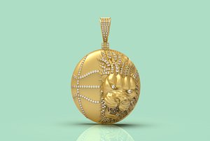 Tiger Pendant - 0121 3D model