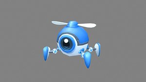 Cartoon spider robot Low-poly