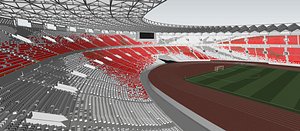 3D Gelora Bung Karno GBK Stadium