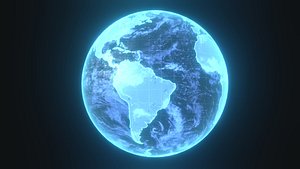 Planet Earth Hologram Sci-Fi 3D Model