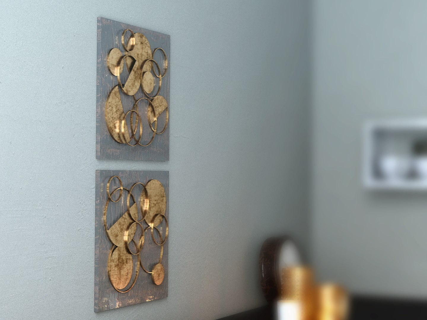 Vintage Wall Rings Obj