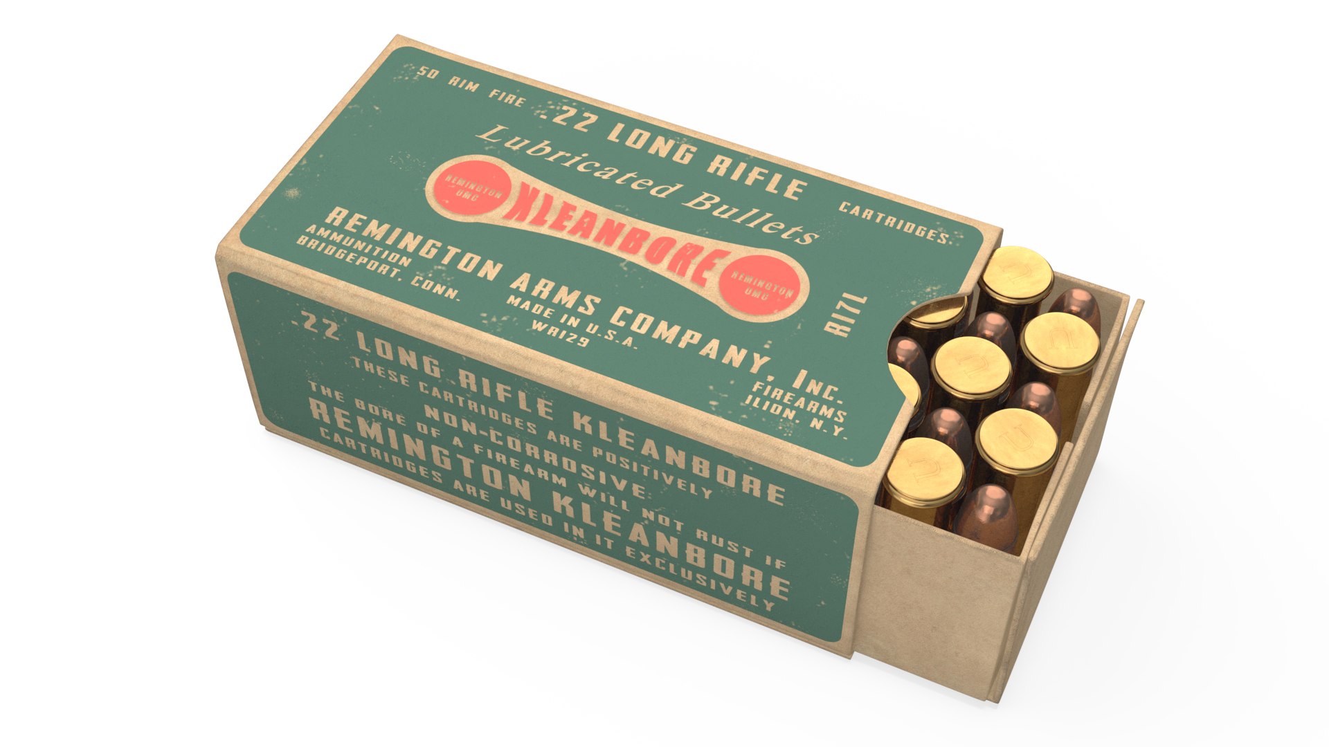 Remington 22 Long Rifle Ammunition Box 3D model preview