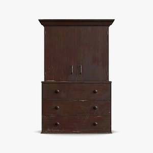 Wooden Cabinet red v1-04