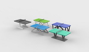 Table tennis setup set 3D model