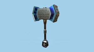 Medieval War Hammer 03 Blue Elemental - Fantasy Weaponry 3D model