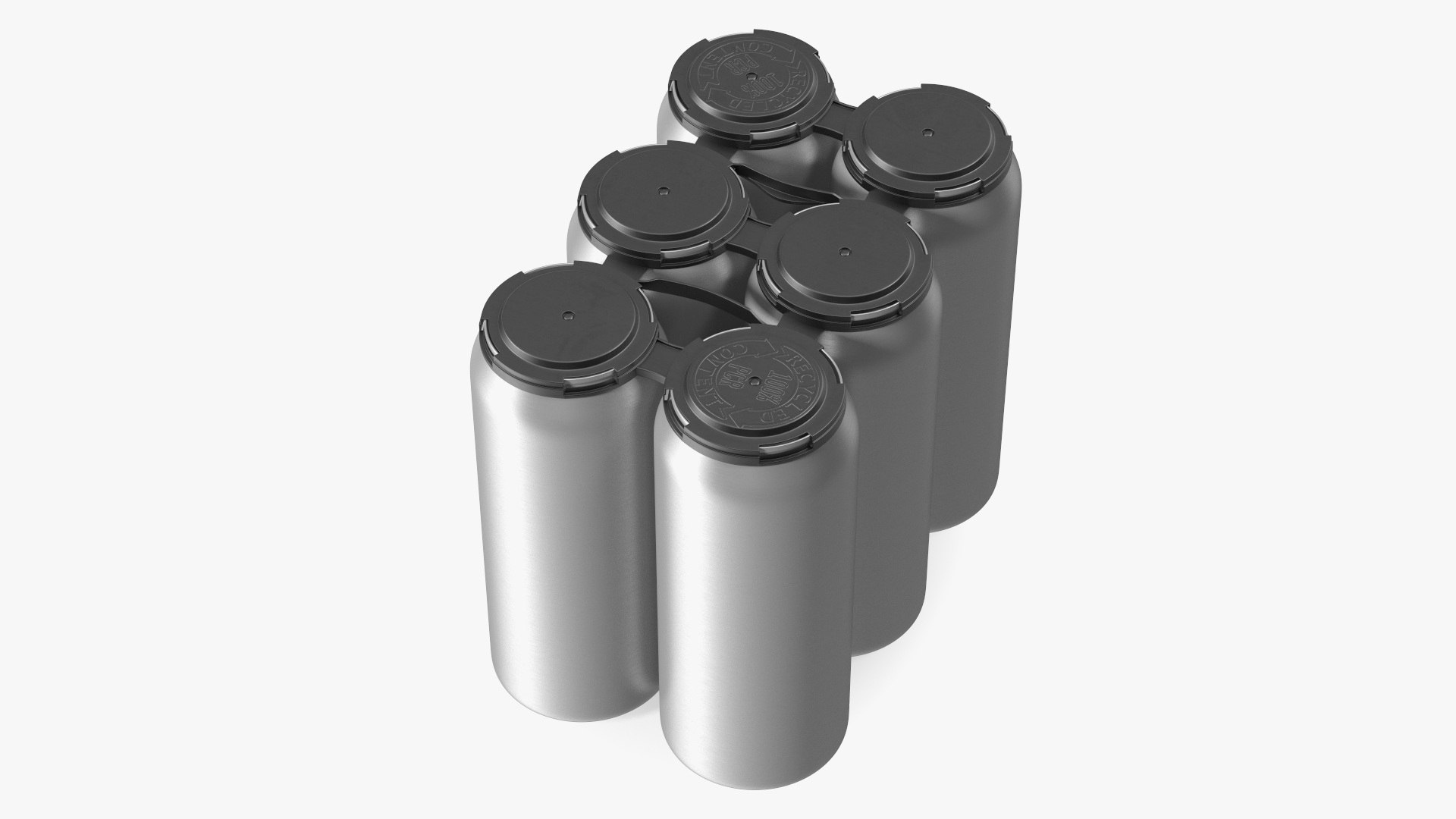 Plastic HDPE 6 Pack Beer Can Carrier 3D model preview