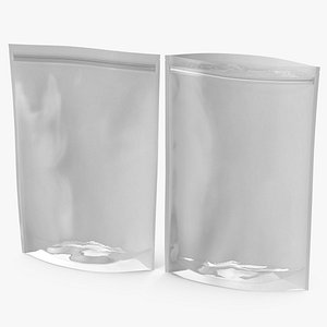 Zipper White Paper Bags with Transparent Front 500 g Mockup 3D model