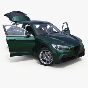 3D Modern Urban Green Crossover Rigged model