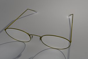 3d model of gold vintage glasses