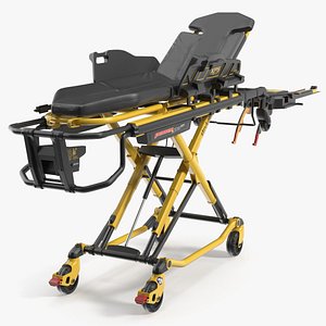 3D Stryker Power-LOAD Ambulance Stretcher Yellow Black