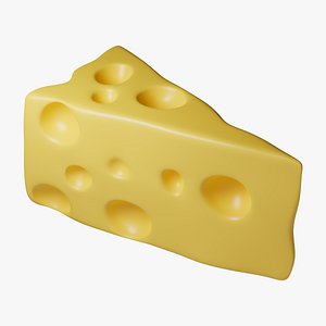 Cheese wedge piece lowpoly stylized semi-realistic food