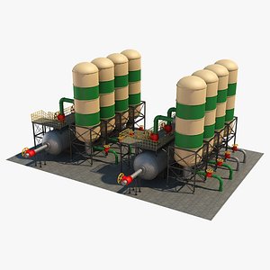 industrial silo 4 3D