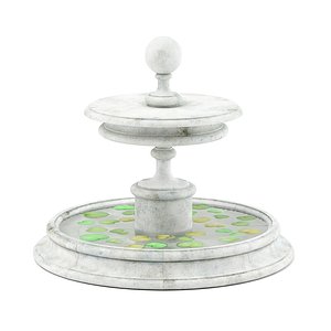 white large fountain water 3D model