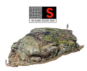 3d model giant stone boulder 16k