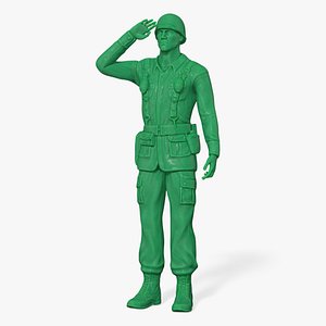 Green Toy Soldier Salutes