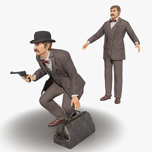 3D John Watson MD - Victorian Gentleman - Body and Face Rigged model
