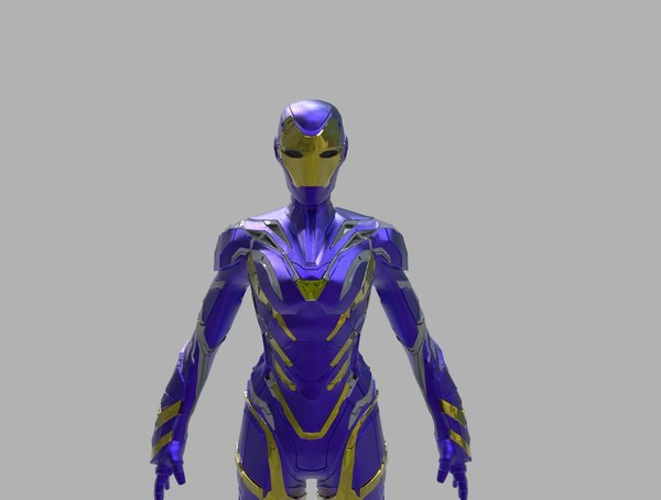 Iron Woman 3D High Poly model 3D model