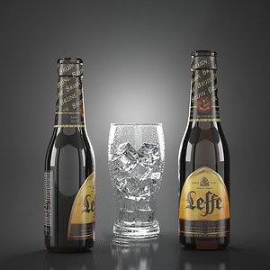 leffe brown bruin beer bottles 3D