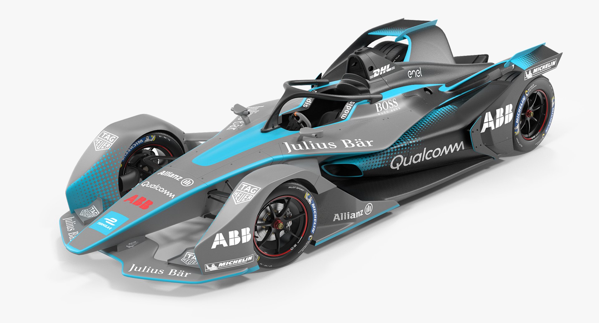 Gen2 Formula E Car Rigged 3D Model 3D model preview