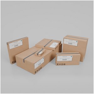 Warehouse Cardboard Boxes - Rigged and Customizable Set 3D model