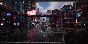 SCIFI CYBERPUNK FUTURISTIC CITY SCENE