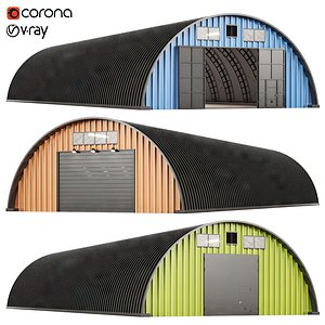 Warehouse hangar arched