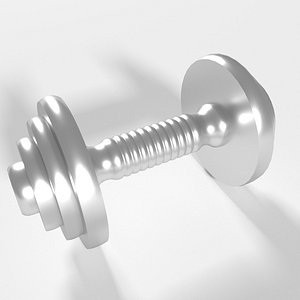 3D model dumbbell steel object