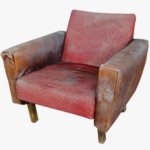 Realistic Old Dirty Armchair 3D