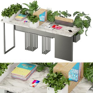 Collection plant vol 344 - table - office - leaf - plant - pothos - cinema 4d - 3dmax