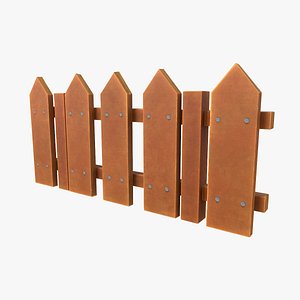 3D Cartoon Wooden Fence 03