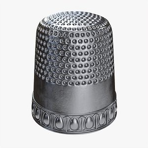 Vintage metal thimble 3D