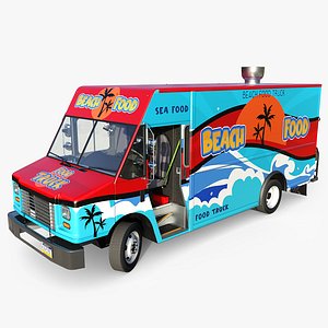 3D Food truck step van