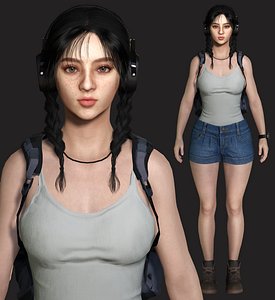 AAA REALISTIC 3D CHARACTER - Modern Female Explorer Traveller Rigged PBR
