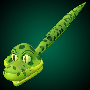3D Cartoon Snake Rig model