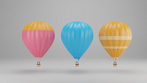 3D model Hot Air Balloon set