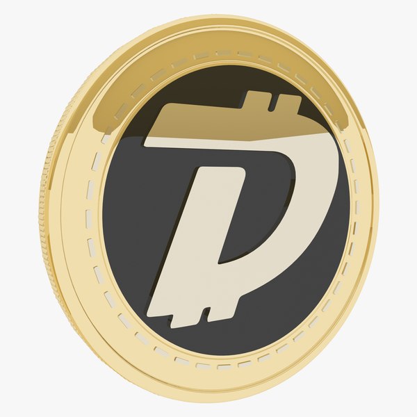 Digibyte Cryptocurrency Gold Coin 3D