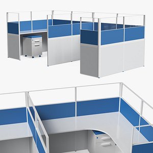 Workplace Cubicle Desk System L Shape