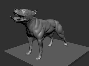3D model Pitbull sculpt for 3d printing