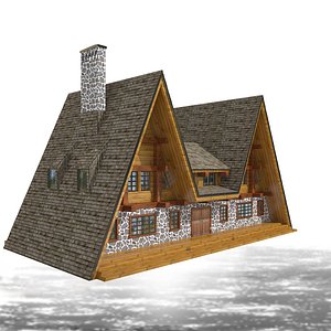 wooden house 3D model