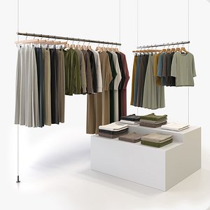 Smart Casual Womens Clothing 3D Model Set - Hanging and Folded