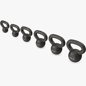 Solid Cast Iron Kettlebell Weights Set 5-50lbs